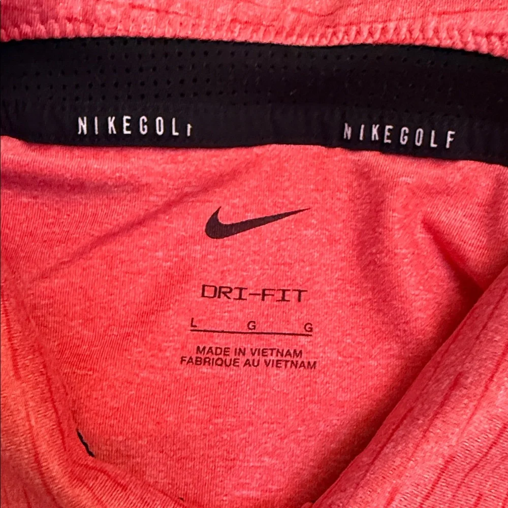 Nike Dri-Fit Golf Patterned Polo (Light Red/ Size Large)
